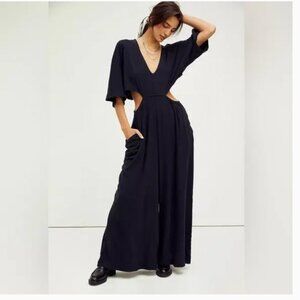 Free People Ready To Go One Piece - Black - Size XS